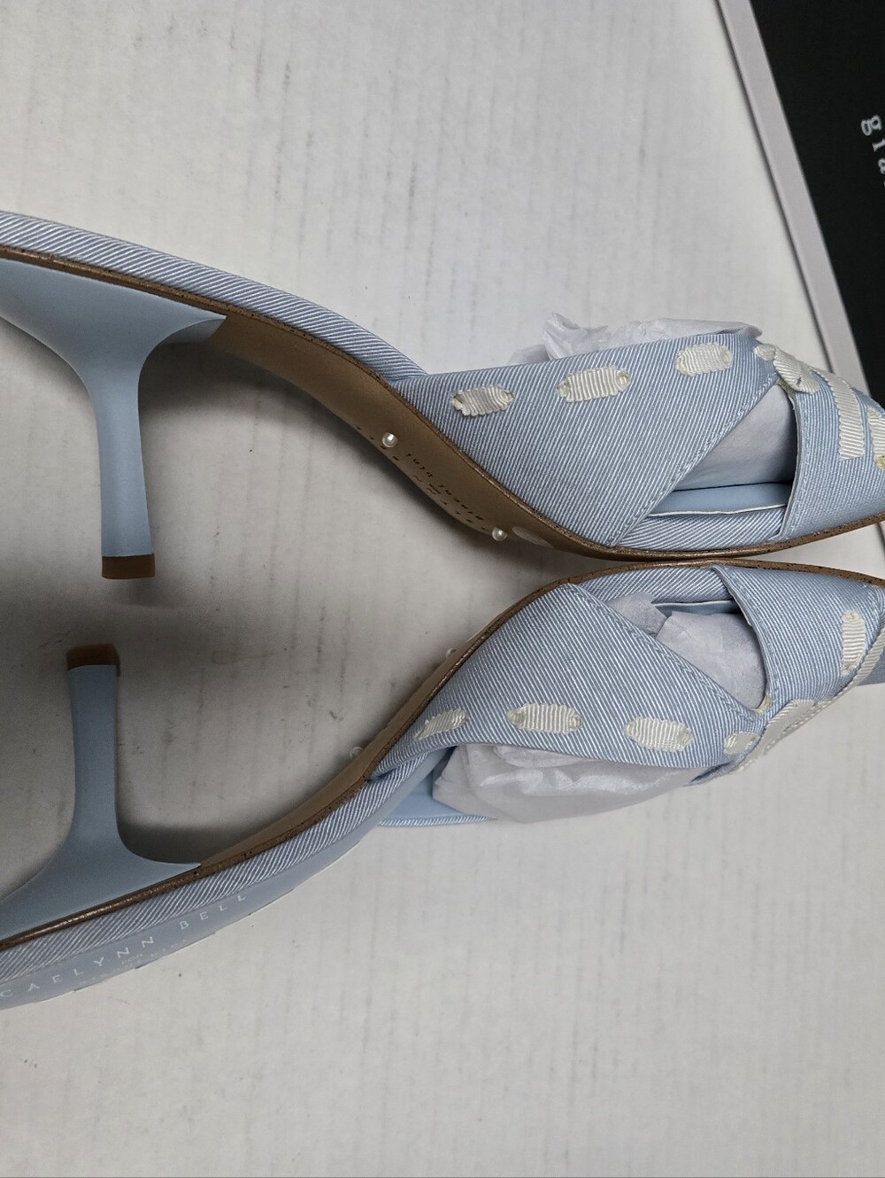 Caelynn Bell for Gianni Bini Womens Meredith Heels Lake Blue Size 11 Sandals NIB - Picture 6 of 10